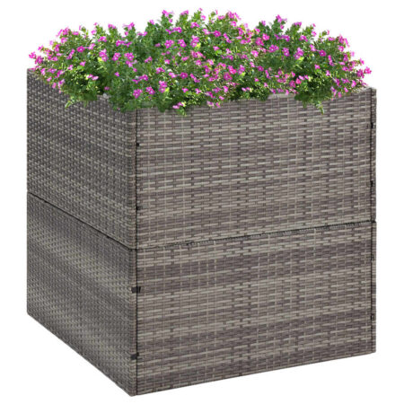 vidaXL plantekasse 80x80x80 cm polyrattan grå