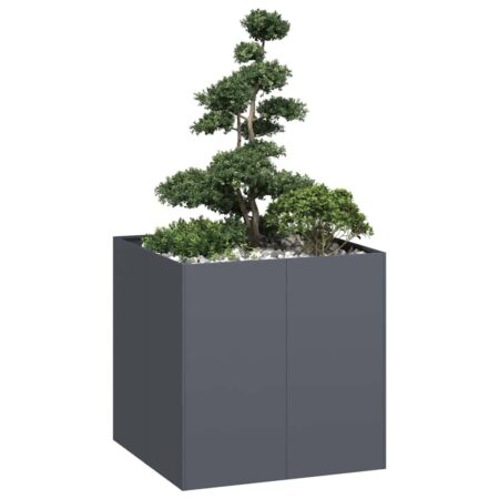 vidaXL plantekasse 80x80x80 cm stål antracitgrå