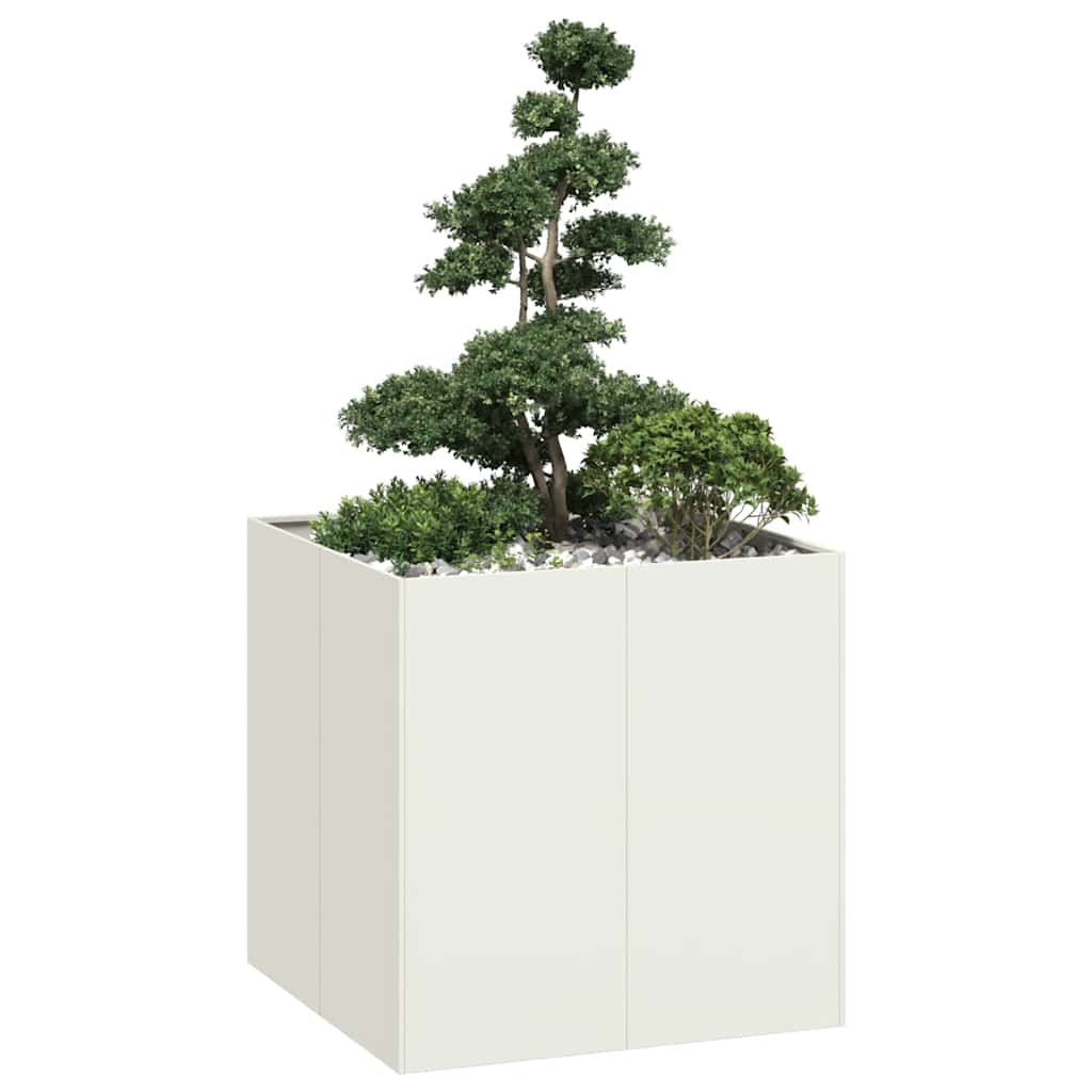 vidaXL plantekasse 80x80x80 cm stål hvid vidaXL plantekasse 80x80x80 cm stål hvid
