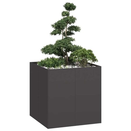 vidaXL plantekasse 80x80x80 cm stål sort