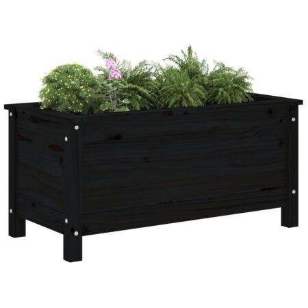 vidaXL plantekasse 82,5x40x39 cm massivt fyrretræ sort