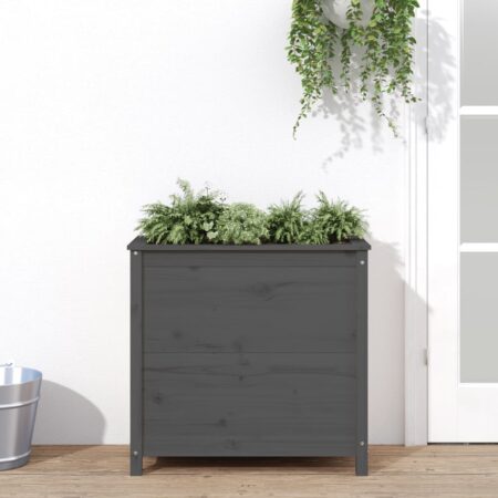 vidaXL plantekasse 82,5x40x78 cm massivt fyrretræ grå