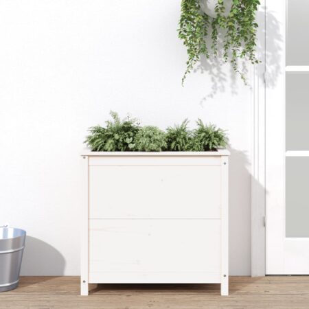 vidaXL plantekasse 82,5x40x78 cm massivt fyrretræ hvid