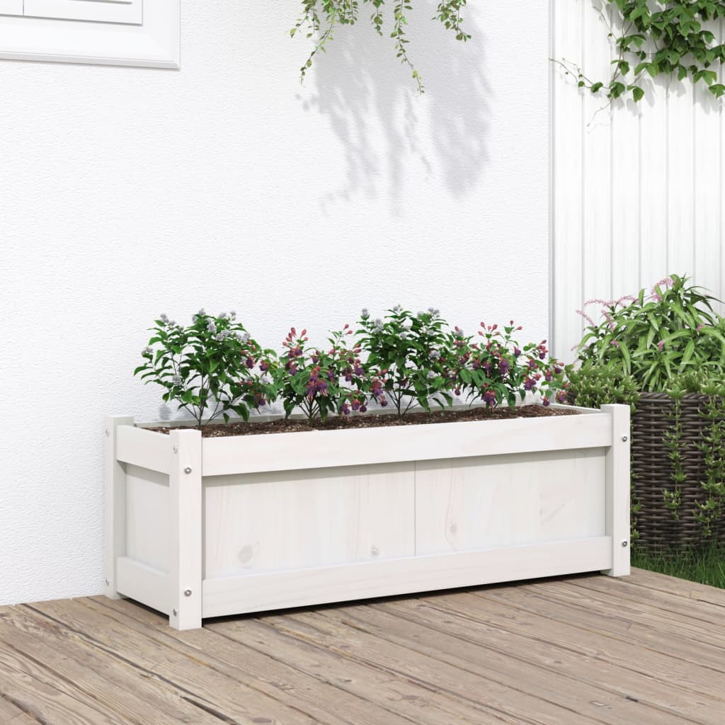 vidaXL plantekasse 90x31x31 cm massivt fyrretræ hvid vidaXL plantekasse 90x31x31 cm massivt fyrretræ hvid