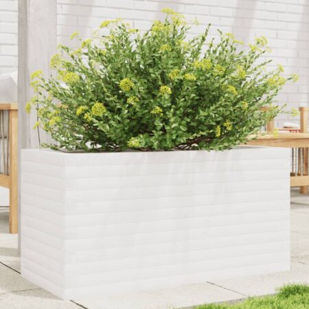 vidaXL plantekasse 90x40x45,5 cm massivt fyrretræ hvid