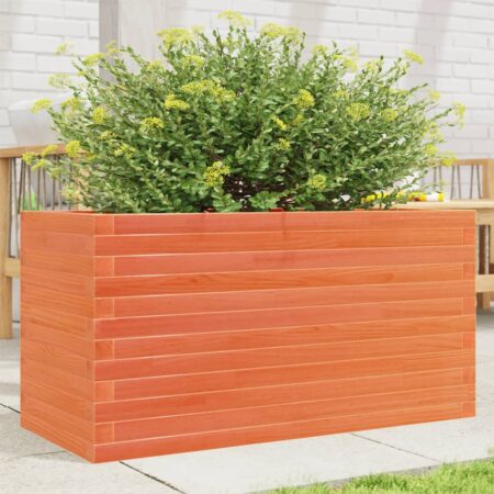 vidaXL plantekasse 90x40x46 cm massivt fyrretræ gyldenbrun