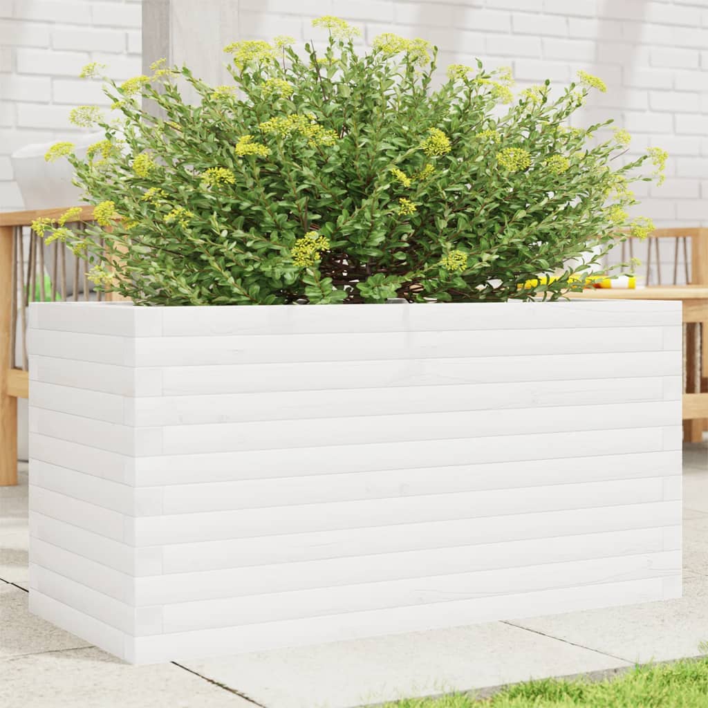 vidaXL plantekasse 90x40x46 cm massivt fyrretræ hvid vidaXL plantekasse 90x40x46 cm massivt fyrretræ hvid