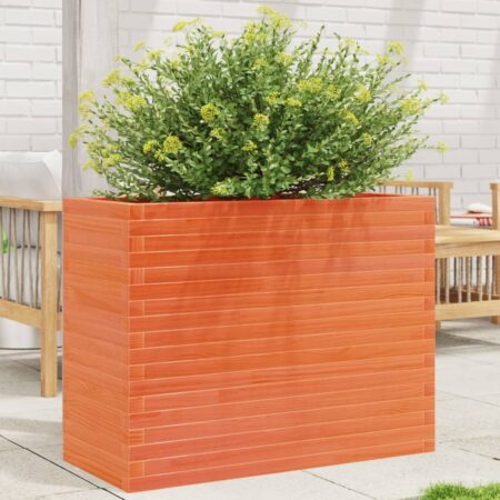 vidaXL plantekasse 90x40x68,5 cm massivt fyrretræ gyldenbrun