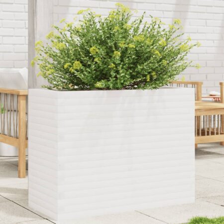 vidaXL plantekasse 90x40x68,5 cm massivt fyrretræ hvid