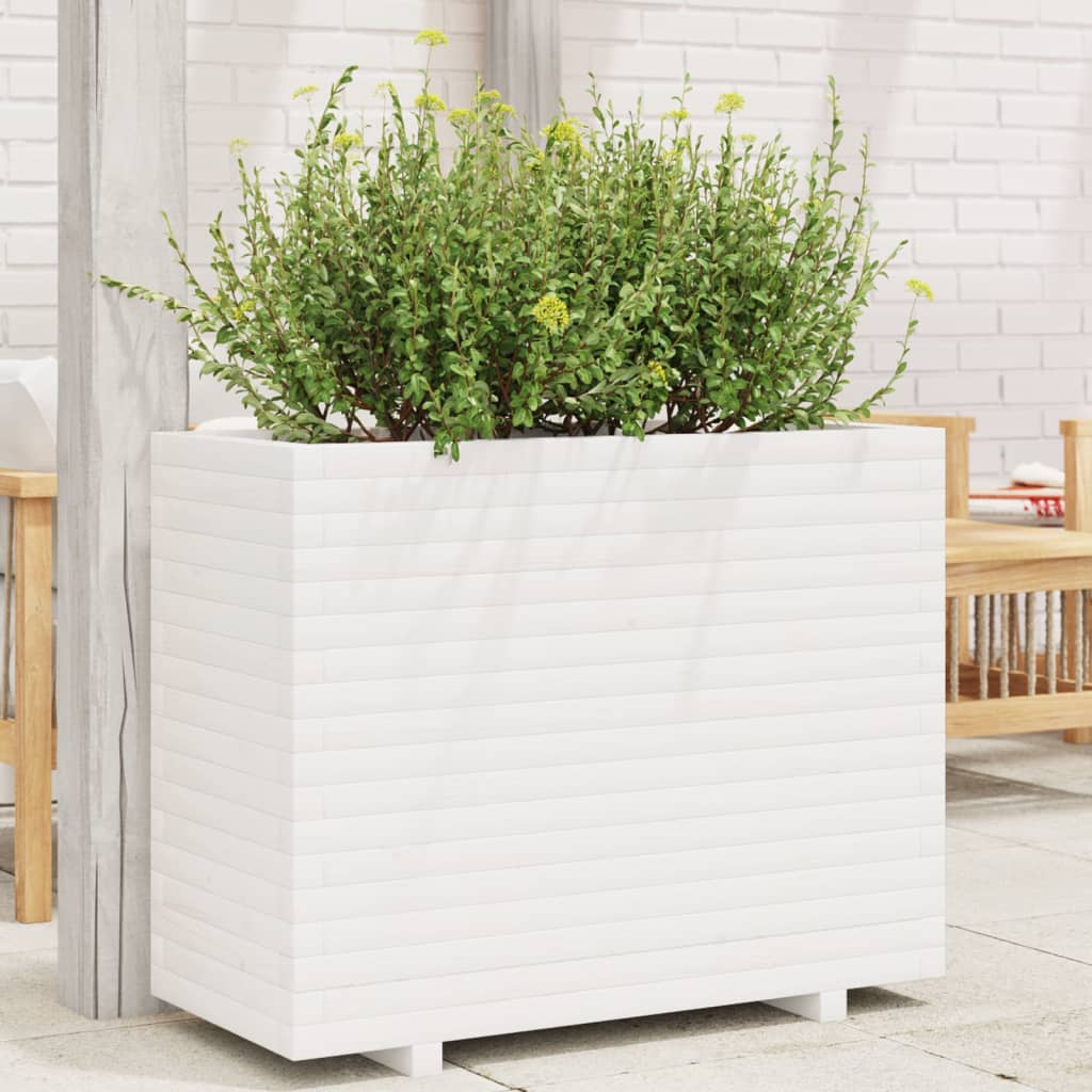 vidaXL plantekasse 90x40x72 cm massivt fyrretræ hvid vidaXL plantekasse 90x40x72 cm massivt fyrretræ hvid