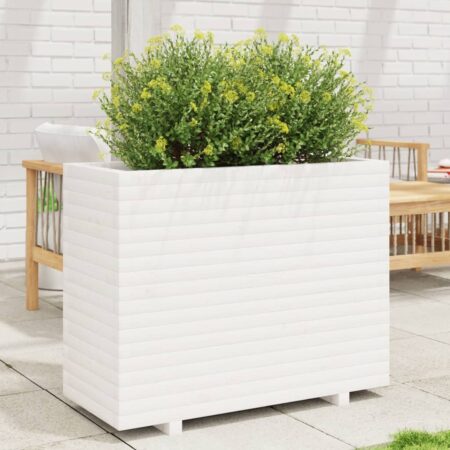 vidaXL plantekasse 90x40x72,5 cm massivt fyrretræ hvid
