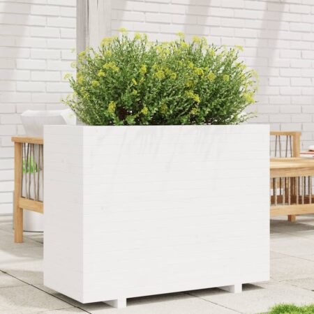 vidaXL plantekasse 90x40x72,5 cm massivt fyrretræ hvid