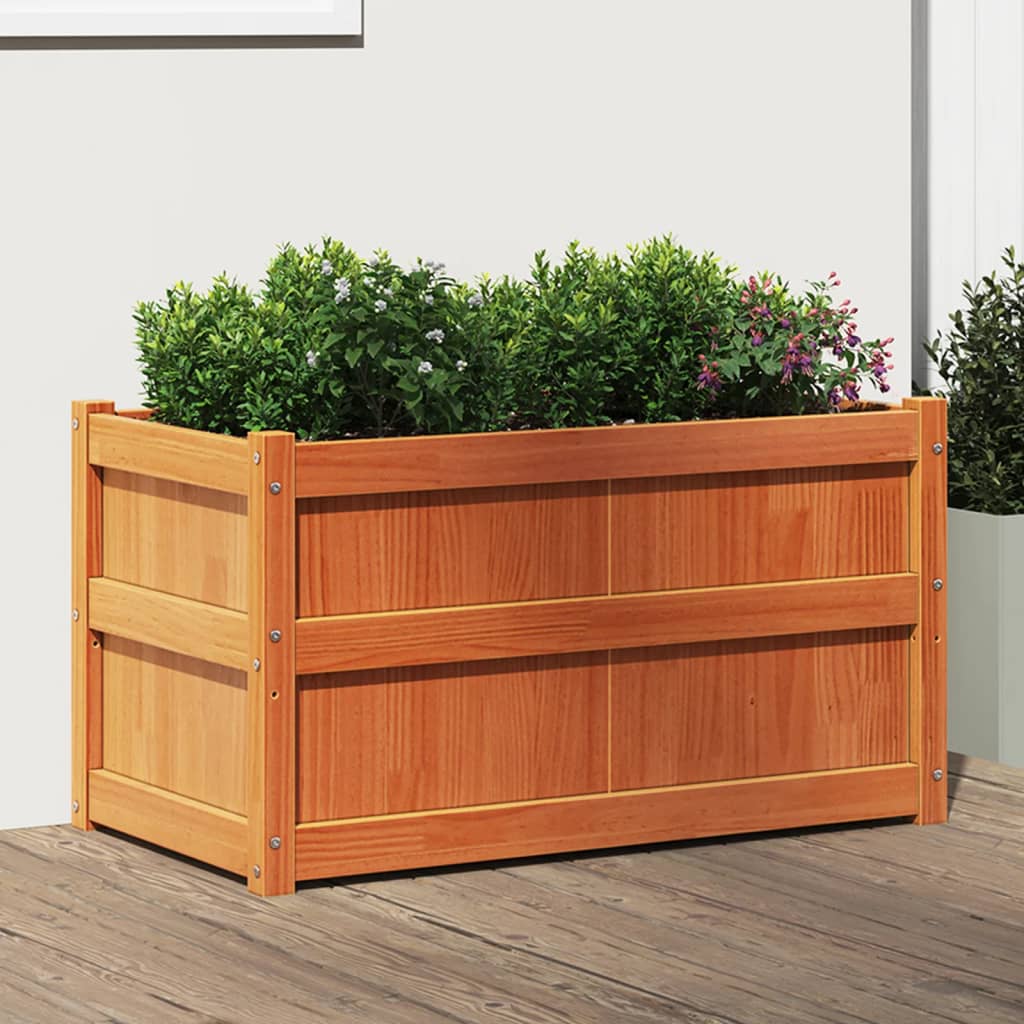 vidaXL plantekasse 90x50x50 cm massivt fyrretræ gyldenbrun vidaXL plantekasse 90x50x50 cm massivt fyrretræ gyldenbrun