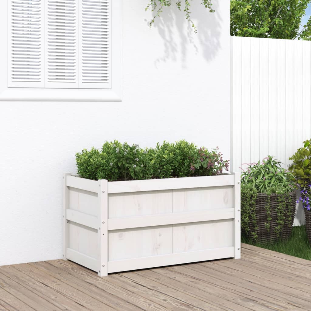 vidaXL plantekasse 90x50x50 cm massivt fyrretræ hvid vidaXL plantekasse 90x50x50 cm massivt fyrretræ hvid