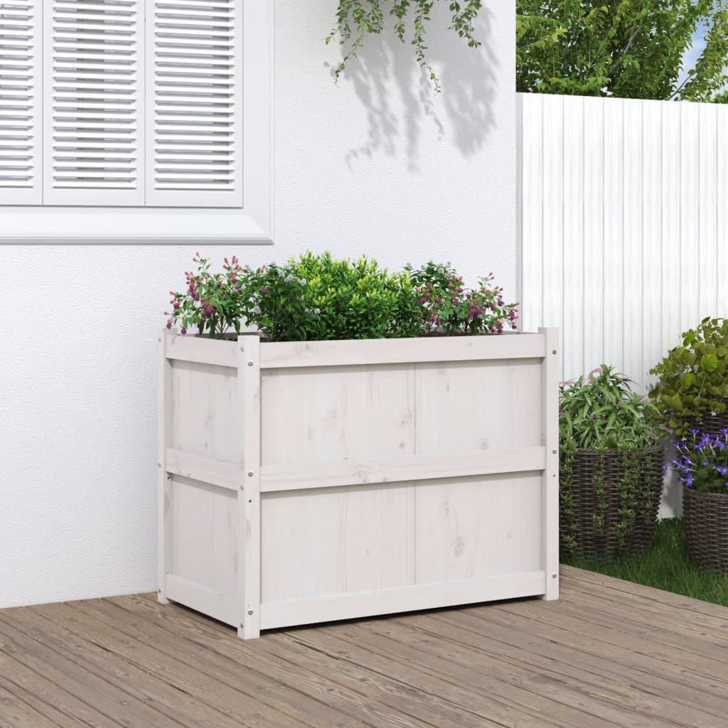vidaXL plantekasse 90x50x70 cm massivt fyrretræ hvid vidaXL plantekasse 90x50x70 cm massivt fyrretræ hvid