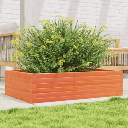 vidaXL plantekasse 90x60x23 cm massivt fyrretræ gyldenbrun