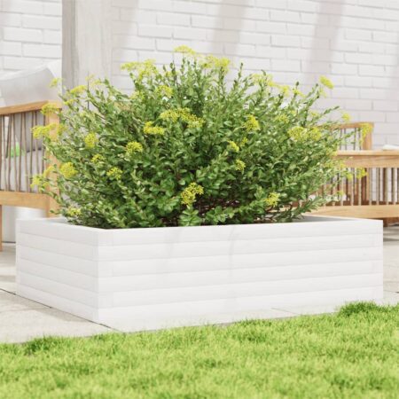 vidaXL plantekasse 90x60x23 cm massivt fyrretræ hvid