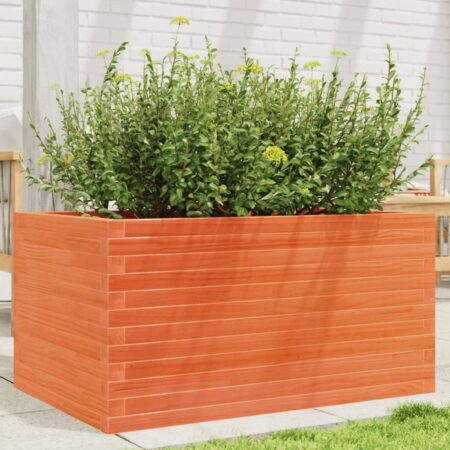 vidaXL plantekasse 90x60x45,5 cm massivt fyrretræ gyldenbrun