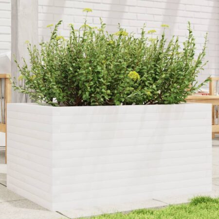 vidaXL plantekasse 90x60x45,5 cm massivt fyrretræ hvid