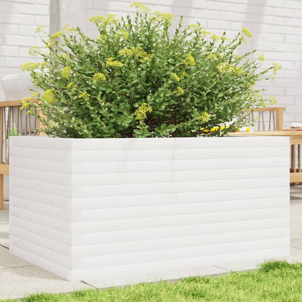 vidaXL plantekasse 90x60x46 cm massivt fyrretræ hvid vidaXL plantekasse 90x60x46 cm massivt fyrretræ hvid