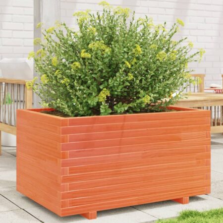 vidaXL plantekasse 90x60x49,5 cm massivt fyrretræ gyldenbrun