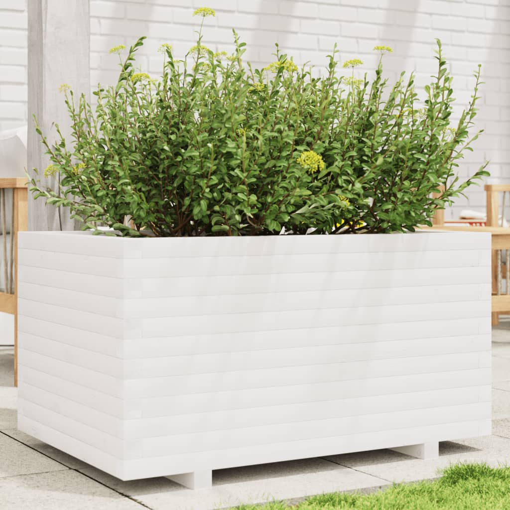 vidaXL plantekasse 90x60x49,5 cm massivt fyrretræ hvid vidaXL plantekasse 90x60x49,5 cm massivt fyrretræ hvid