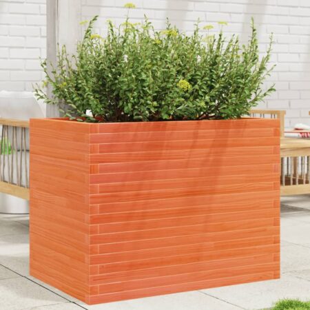 vidaXL plantekasse 90x60x68,5 cm massivt fyrretræ gyldenbrun