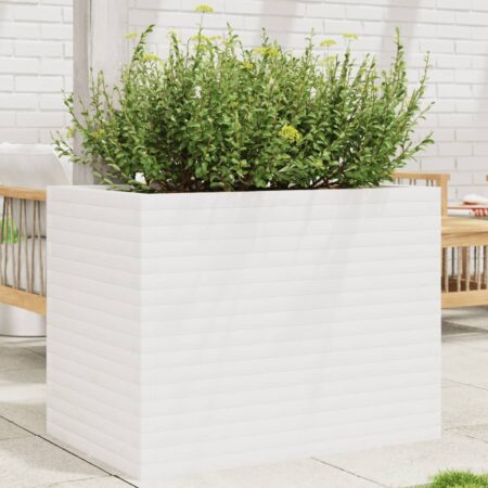 vidaXL plantekasse 90x60x68,5 cm massivt fyrretræ hvid