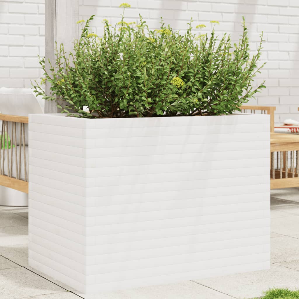 vidaXL plantekasse 90x60x68,5 cm massivt fyrretræ hvid vidaXL plantekasse 90x60x68,5 cm massivt fyrretræ hvid