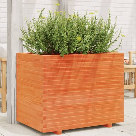 vidaXL plantekasse 90x60x72 cm massivt fyrretræ gyldenbrun