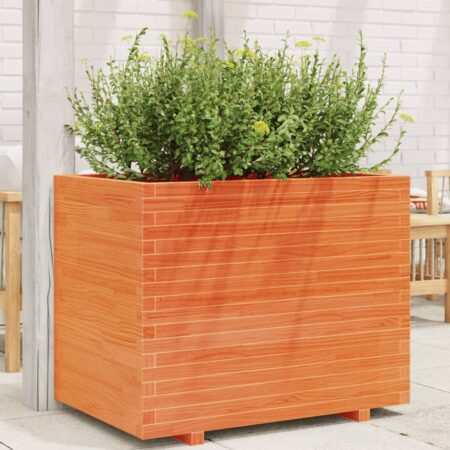 vidaXL plantekasse 90x60x72 cm massivt fyrretræ gyldenbrun