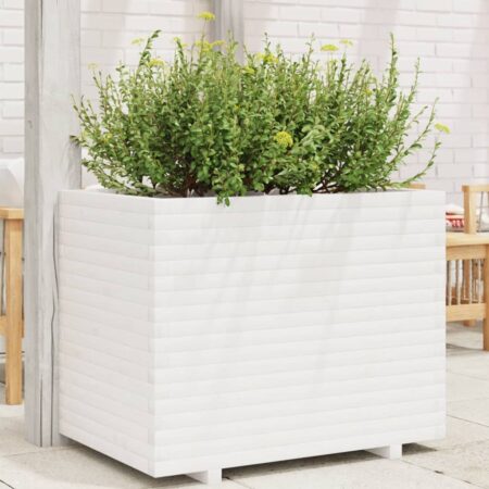 vidaXL plantekasse 90x60x72 cm massivt fyrretræ hvid