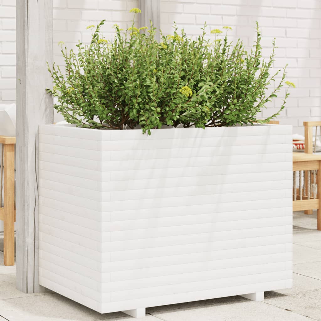 vidaXL plantekasse 90x60x72 cm massivt fyrretræ hvid vidaXL plantekasse 90x60x72 cm massivt fyrretræ hvid