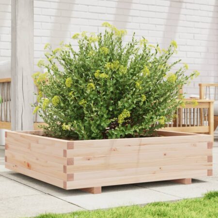 vidaXL plantekasse 90x90x26,5 cm massivt fyrretræ