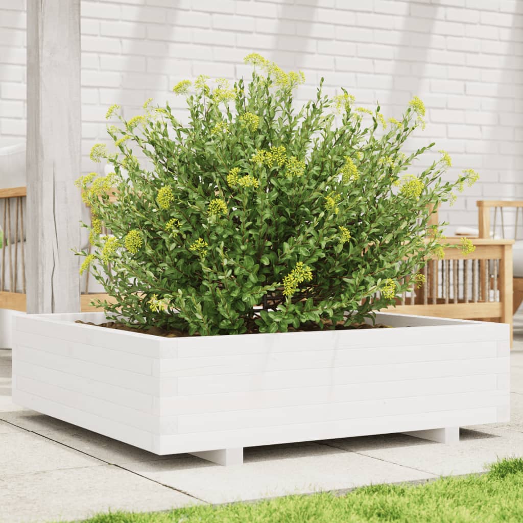 vidaXL plantekasse 90x90x26,5 cm massivt fyrretræ hvid vidaXL plantekasse 90x90x26,5 cm massivt fyrretræ hvid