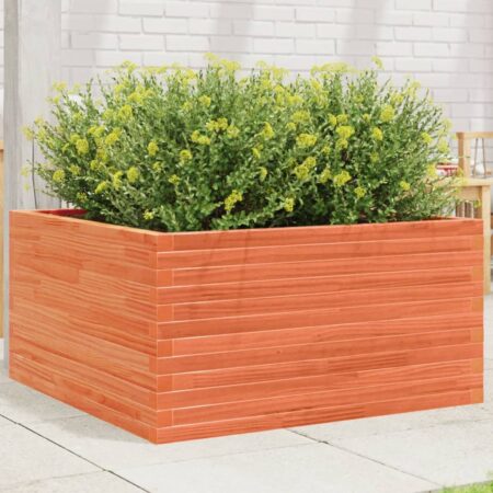 vidaXL plantekasse 90x90x46 cm massivt fyrretræ gyldenbrun