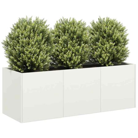 vidaXL plantekasse hvid 120x40x40 cm koldvalset stål