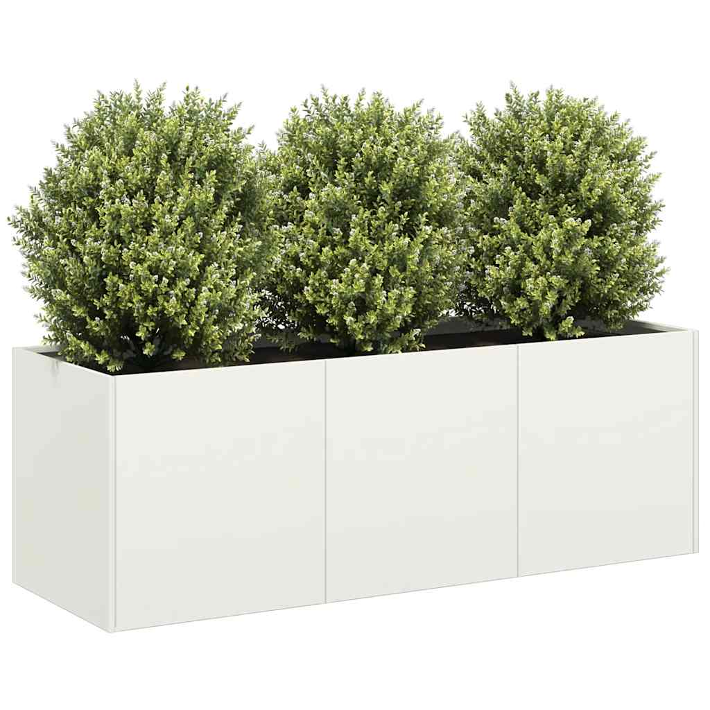 vidaXL plantekasse hvid 120x40x40 cm koldvalset stål vidaXL plantekasse hvid 120x40x40 cm koldvalset stål