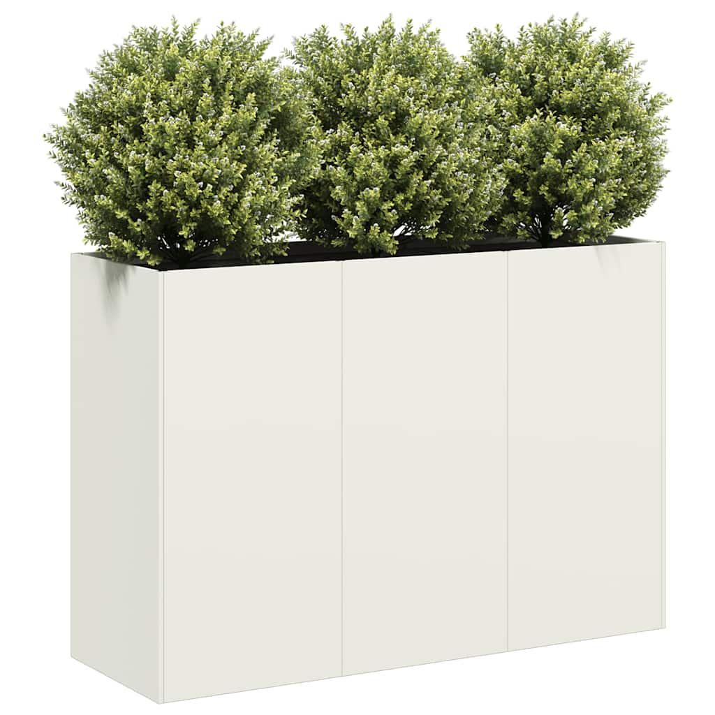 vidaXL plantekasse hvid 120x40x80 cm koldvalset stål vidaXL plantekasse hvid 120x40x80 cm koldvalset stål