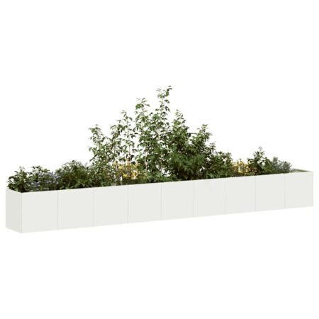 vidaXL plantekasse hvid 360x40x40 cm koldvalset stål