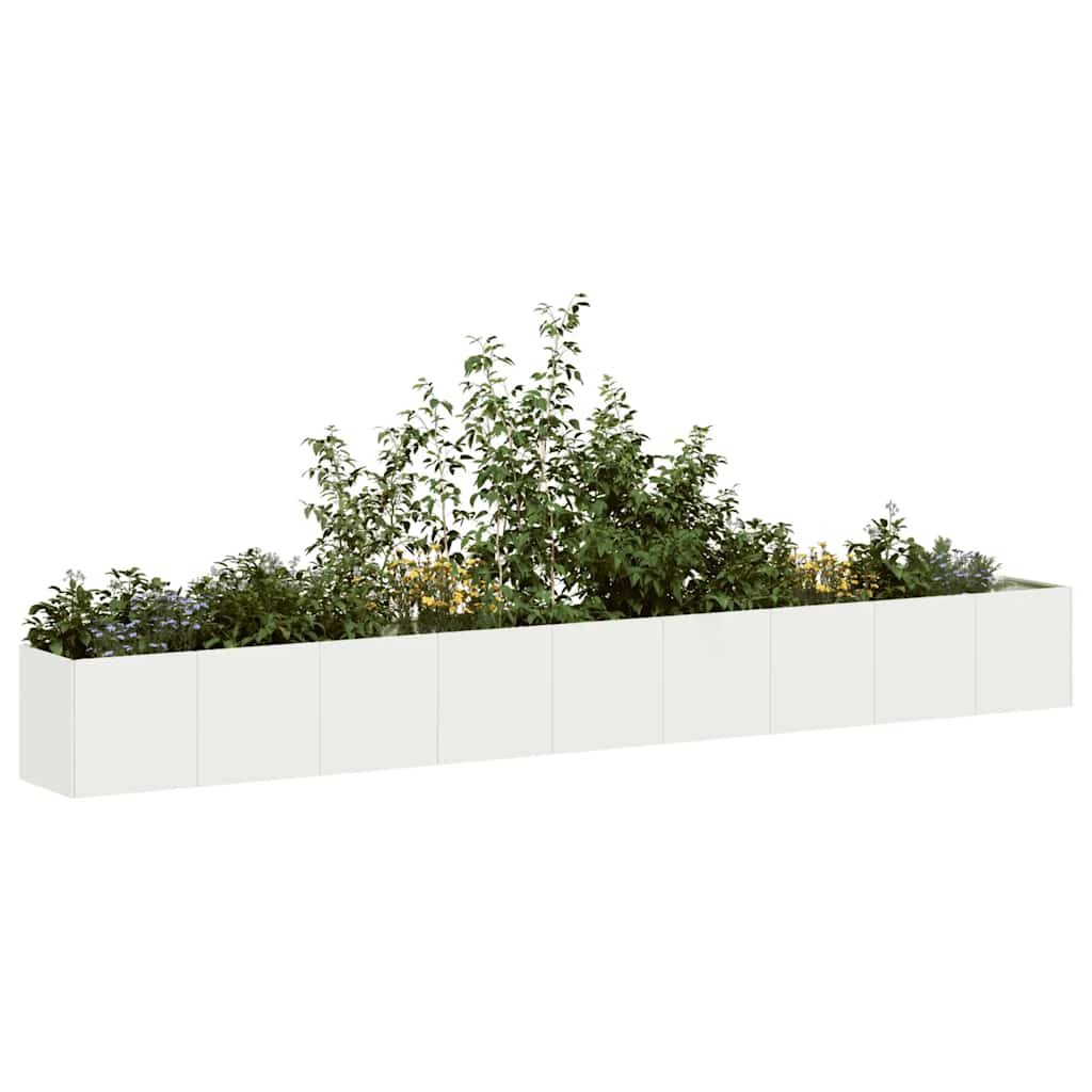 vidaXL plantekasse hvid 360x40x40 cm koldvalset stål vidaXL plantekasse hvid 360x40x40 cm koldvalset stål