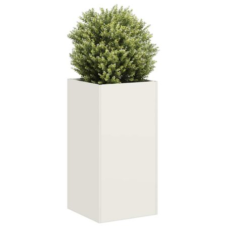 vidaXL plantekasse hvid 40x40x80 cm koldvalset stål