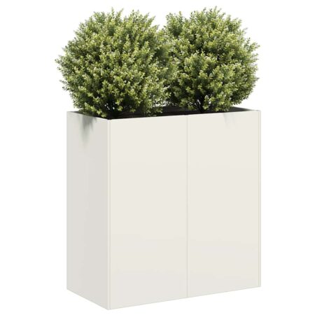 vidaXL plantekasse hvid 80x40x80 cm koldvalset stål