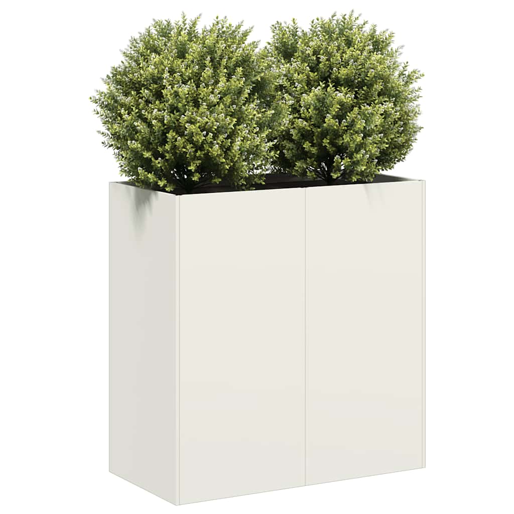 vidaXL plantekasse hvid 80x40x80 cm koldvalset stål vidaXL plantekasse hvid 80x40x80 cm koldvalset stål
