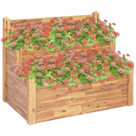 vidaXL plantekasse i 2 niveauer 110 x 75 x 84 cm massivt akacietræ