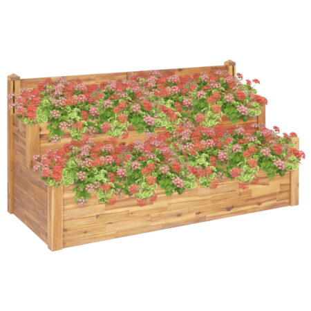 vidaXL plantekasse i 2 niveauer 160 x 75 x 84 cm massivt akacietræ