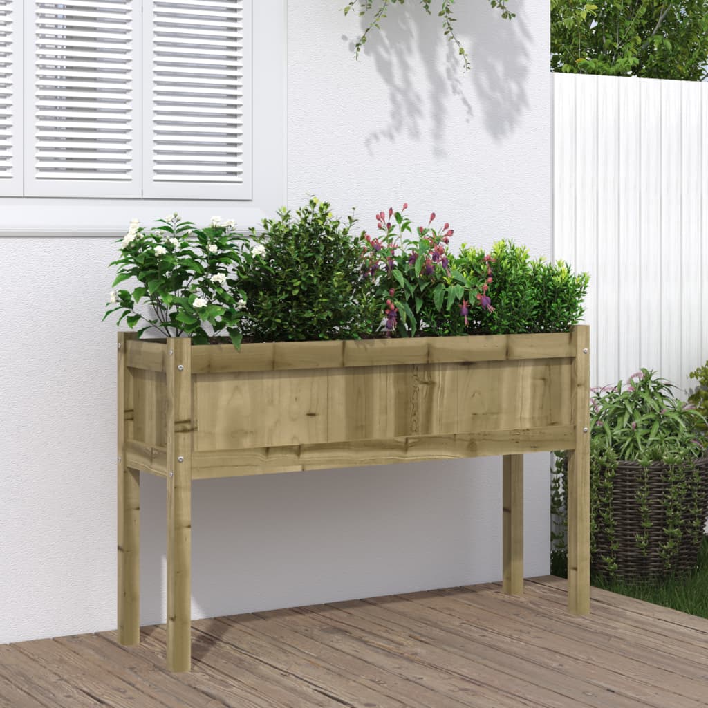 vidaXL plantekasse med ben 110x31x70 cm imprægneret fyrretræ vidaXL plantekasse med ben 110x31x70 cm imprægneret fyrretræ