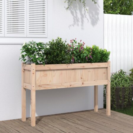 vidaXL plantekasse med ben 110x31x70 cm massivt fyrretræ