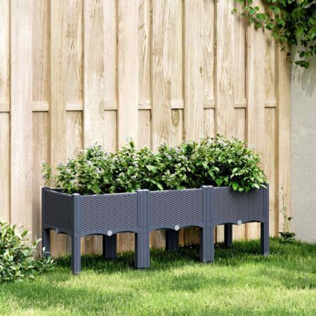 vidaXL plantekasse med ben 120x40x42 cm PP blågrå