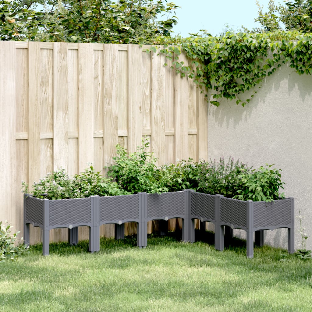 vidaXL plantekasse med ben 160x120x42 cm PP grå vidaXL plantekasse med ben 160x120x42 cm PP grå